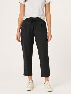 Free Fly Black Performance Straight Leg Cropped Pants XS Drawstring
